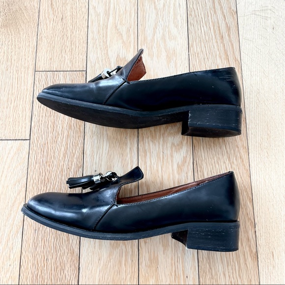 JEFFREY CAMPBELL Black Leather Tassel Loafers - Picture 4 of 7